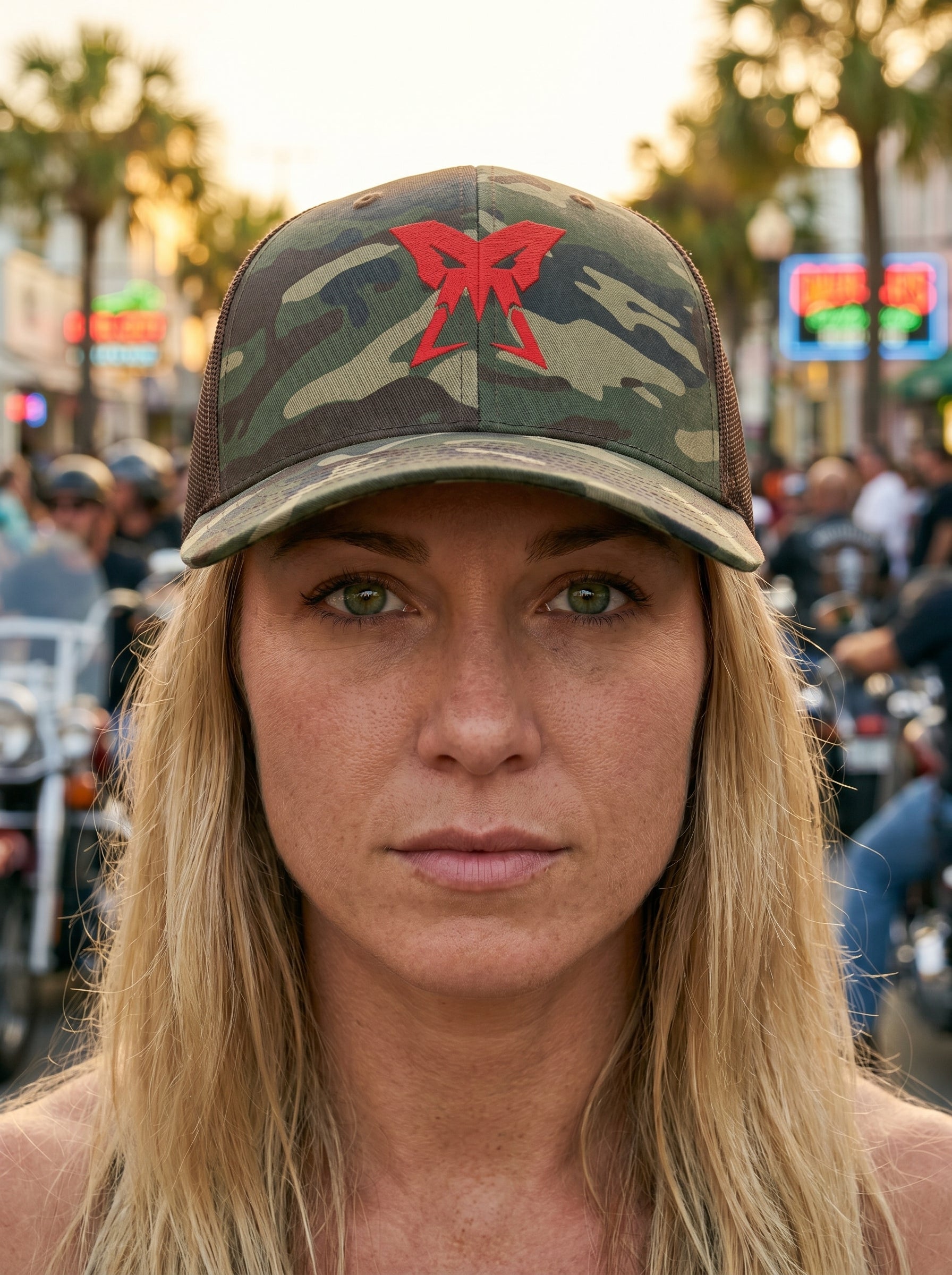 Camouflage trucker hat