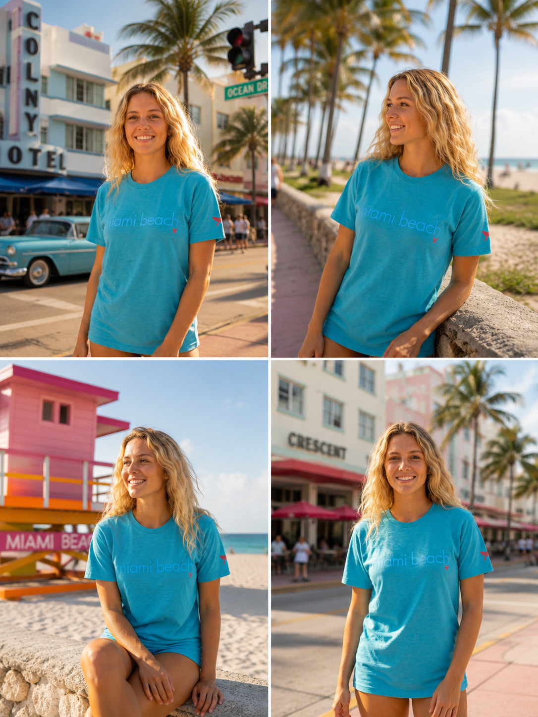 Miami Beach T-Shirt | Heather Aqua Edition — Bella+Canvas