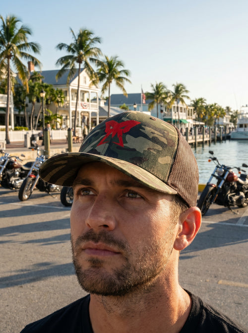 Camouflage trucker hat