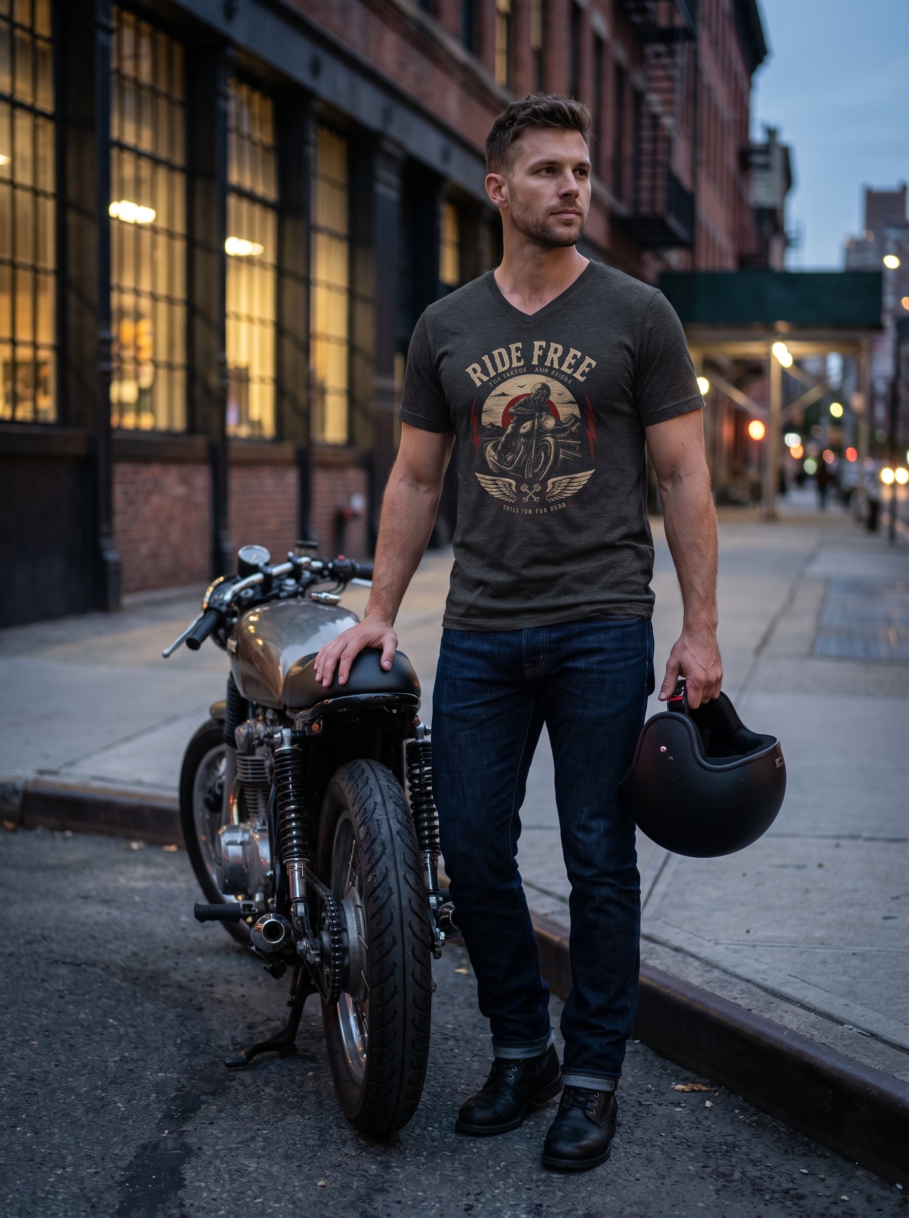 Unisex Short Sleeve V-Neck T-Shirt