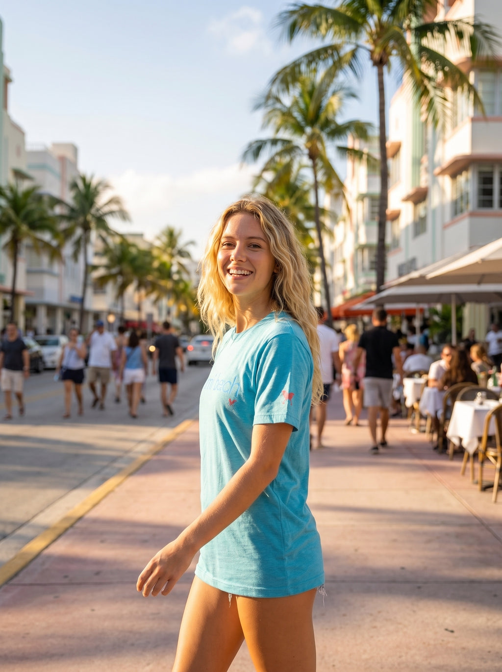 Miami Beach T-Shirt | Heather Aqua Edition — Bella+Canvas