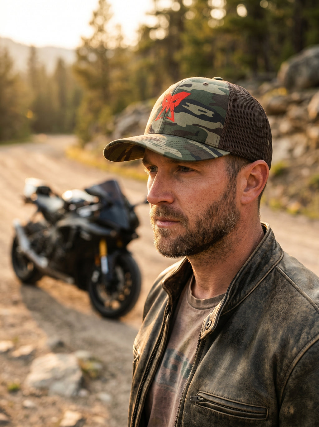 Camouflage trucker hat