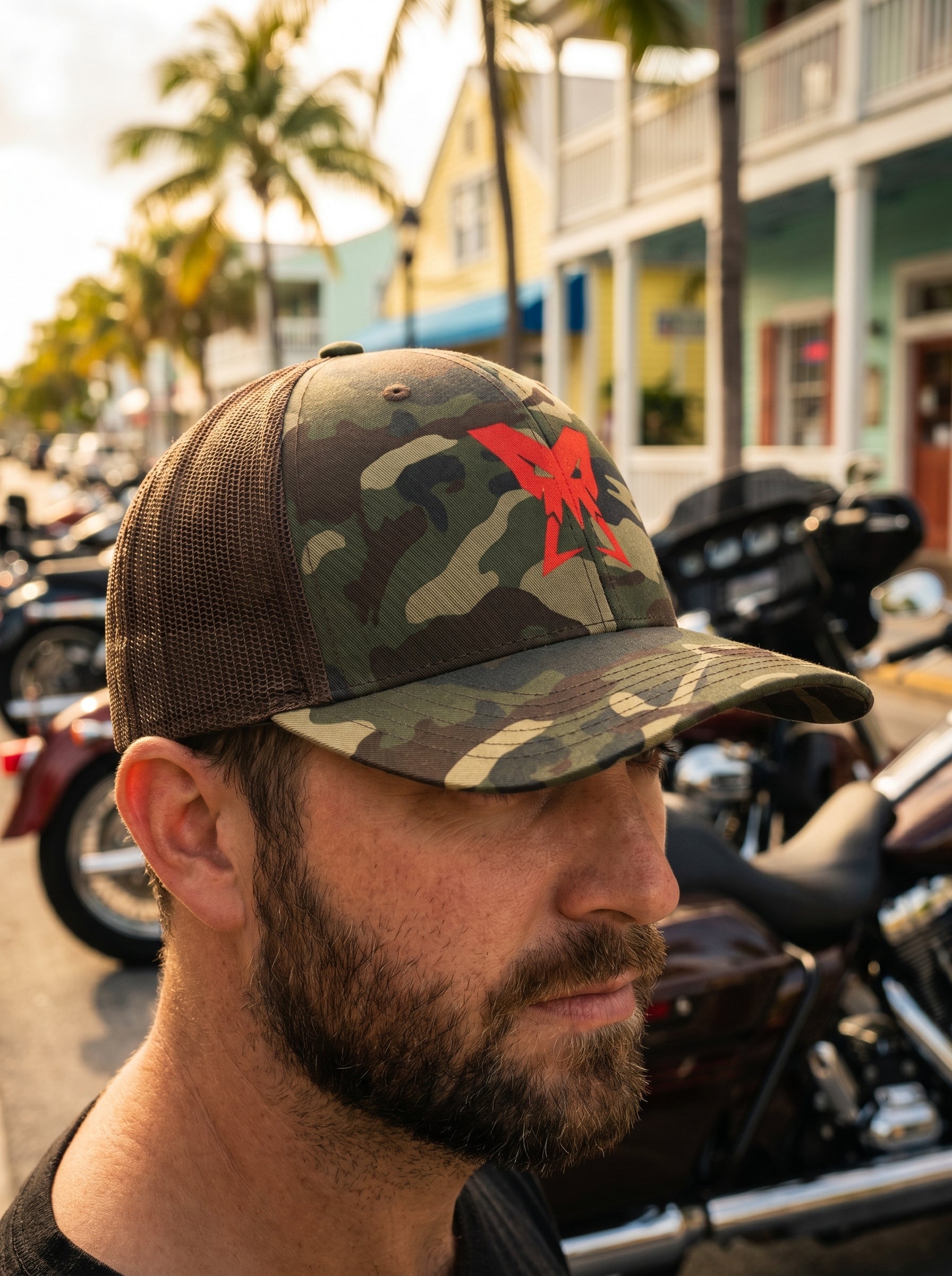 Camouflage trucker hat